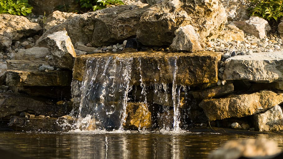 time-lapse photo of water falls, waterfall, pond, dashing, cascade, HD wallpaper