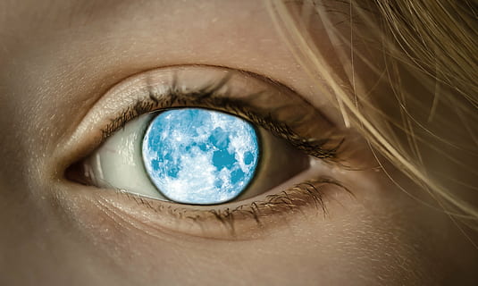human blue moon eye ], view, look, mystical, sleepwalkers, spooky HD wallpaper