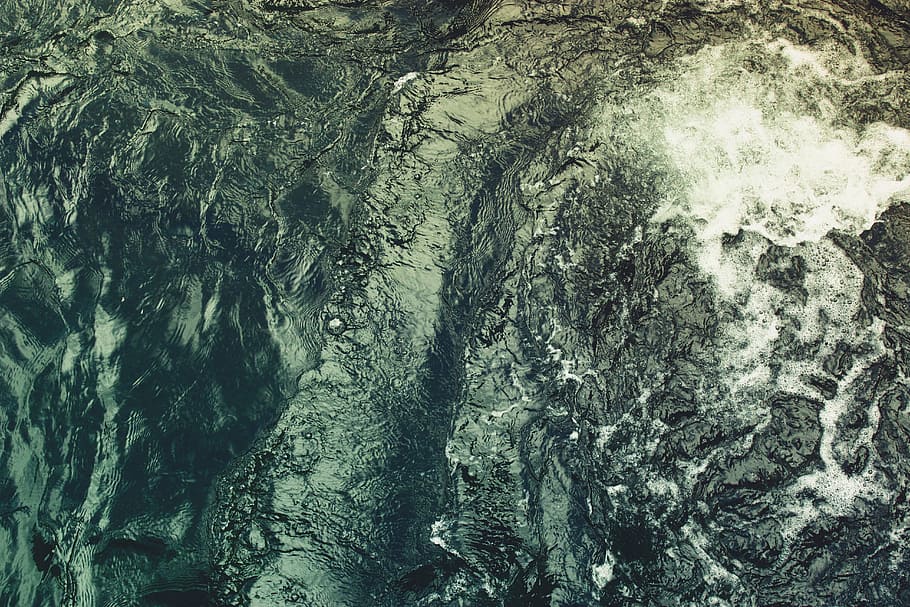 aerial view of ocean waves during daytime, water, foam, blue HD wallpaper