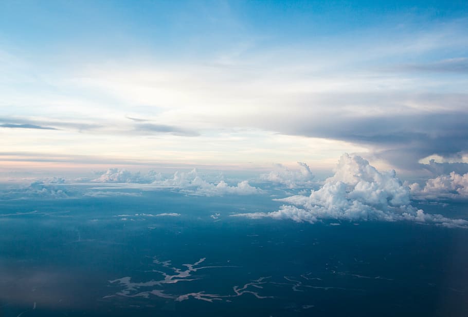 blue, sky, light, nature, day, weather, summer, cloud, view HD wallpaper