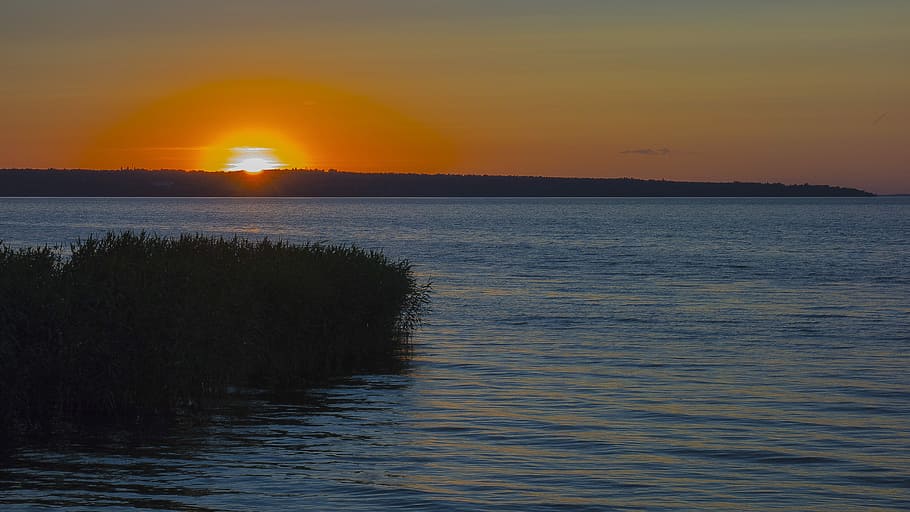 sunset, dawn, water, twilight, evening, sky, scenics - nature HD wallpaper