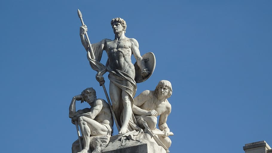 statue, roman, warrior, monument, travel, sculpture, art and craft, HD wallpaper