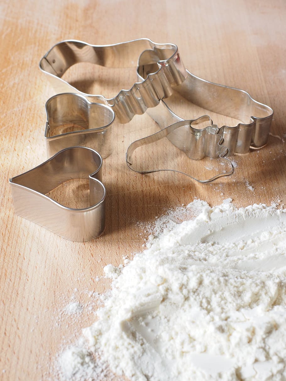 cookie cutter, bake, flour, preparation, christmas baking, fine pastry HD wallpaper