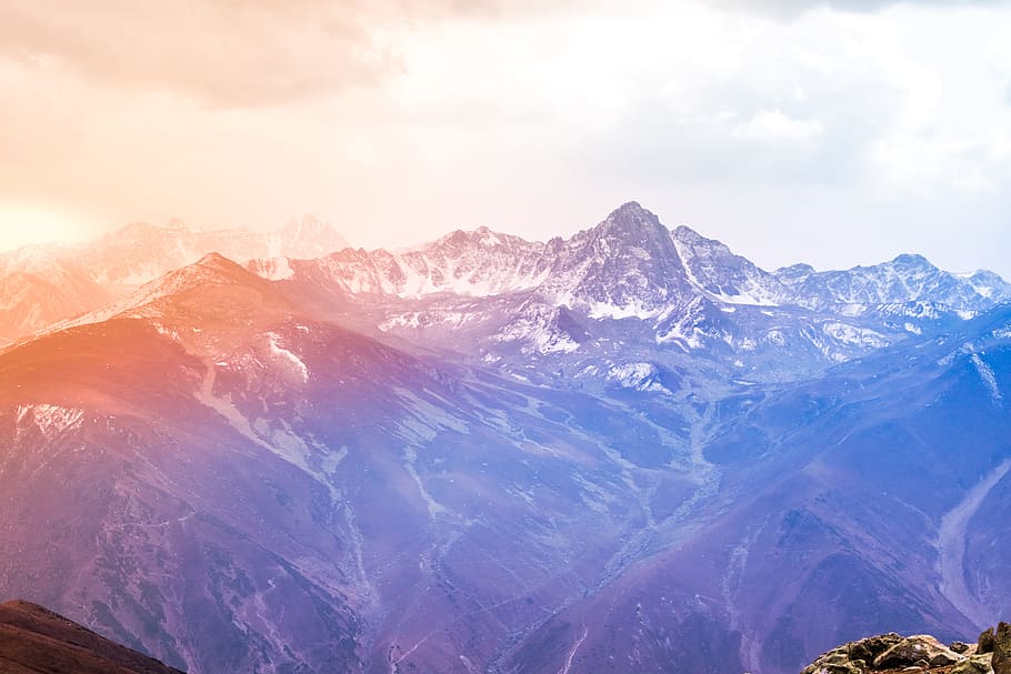 Rocky Mountain, altitude, bright, clouds, cold, colors, dawn HD wallpaper
