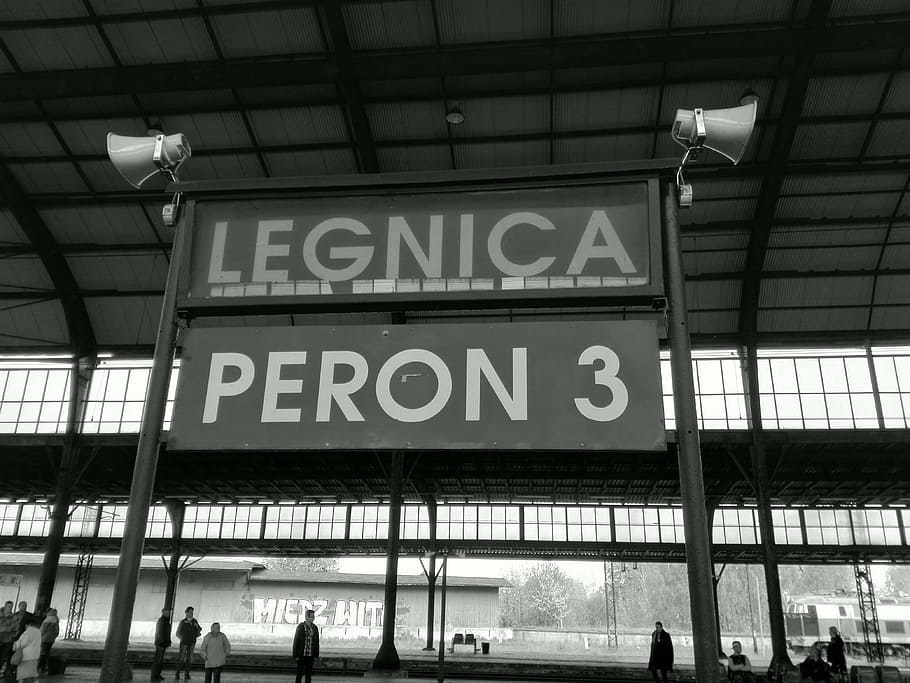 legnica, railway station, pkp, text, western script, communication, HD wallpaper
