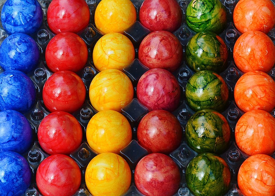 easter, easter eggs, colorful, happy easter, colored, food HD wallpaper