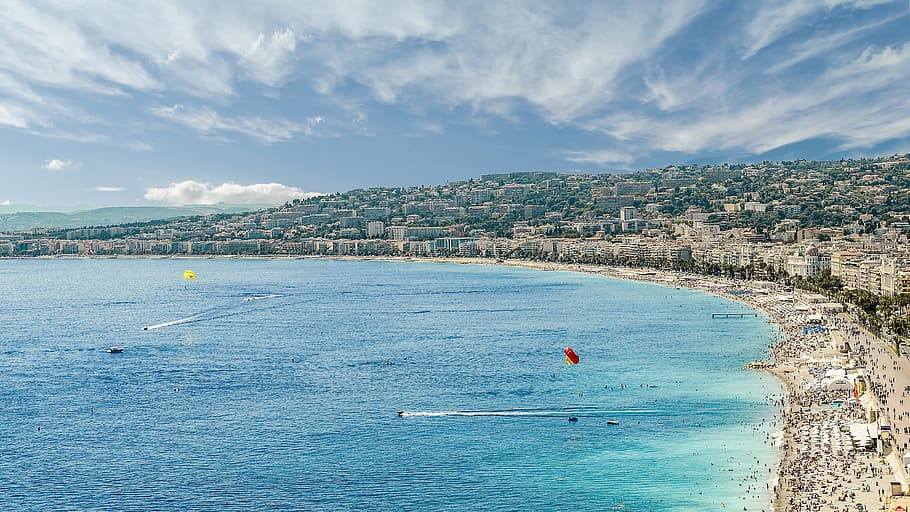 Nice, Beaches, Ocean, Vacation, Sea, coastline, water, europe HD wallpaper