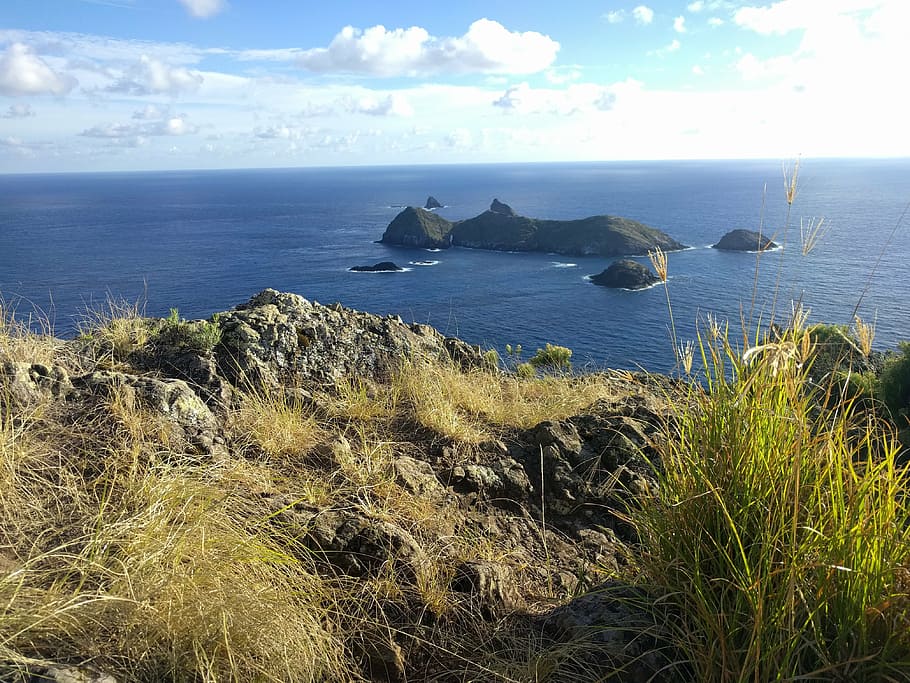 island, scenery, ocean, sea, water, sky, horizon over water HD wallpaper