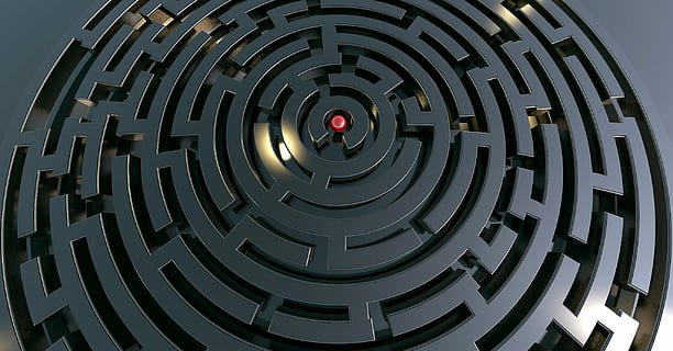 labyrinth, target, away, conception, confusion, search, ball HD wallpaper
