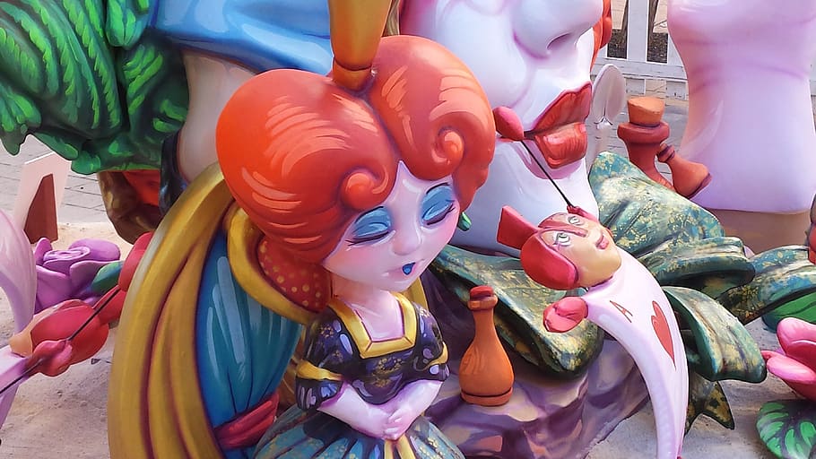 fallas, benidorm, dolls, spain, party, multi colored, representation HD wallpaper