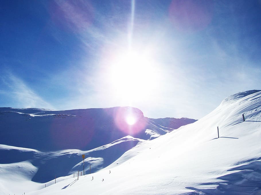 savognin, switzerland, snow mountains, alpine, sun, cold temperature, HD wallpaper