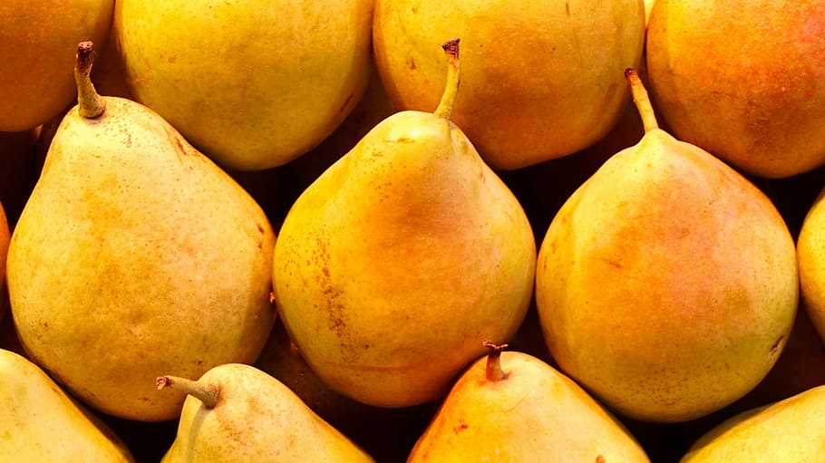 pears, fruit stand, market, food and drink, healthy eating HD wallpaper
