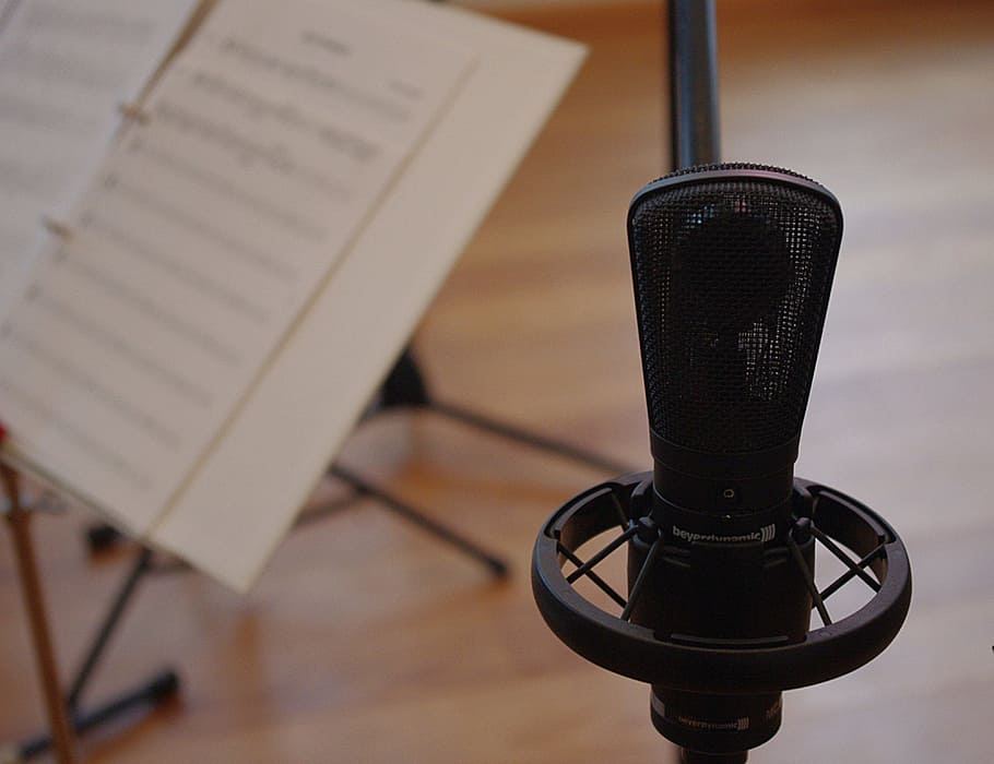 shallow focus photography of black microphone, Studio, Music, Recording, HD wallpaper