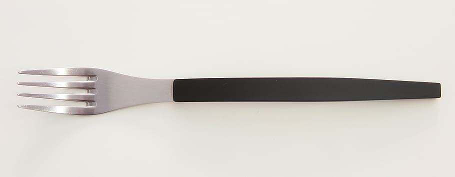 fork, food, metal, single object, white background, close-up HD wallpaper