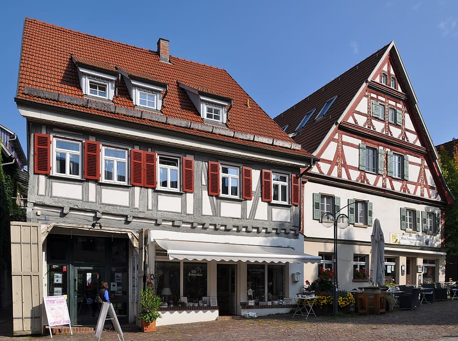 plochingen, neckar, pedestrian zone, architecture, building exterior HD wallpaper