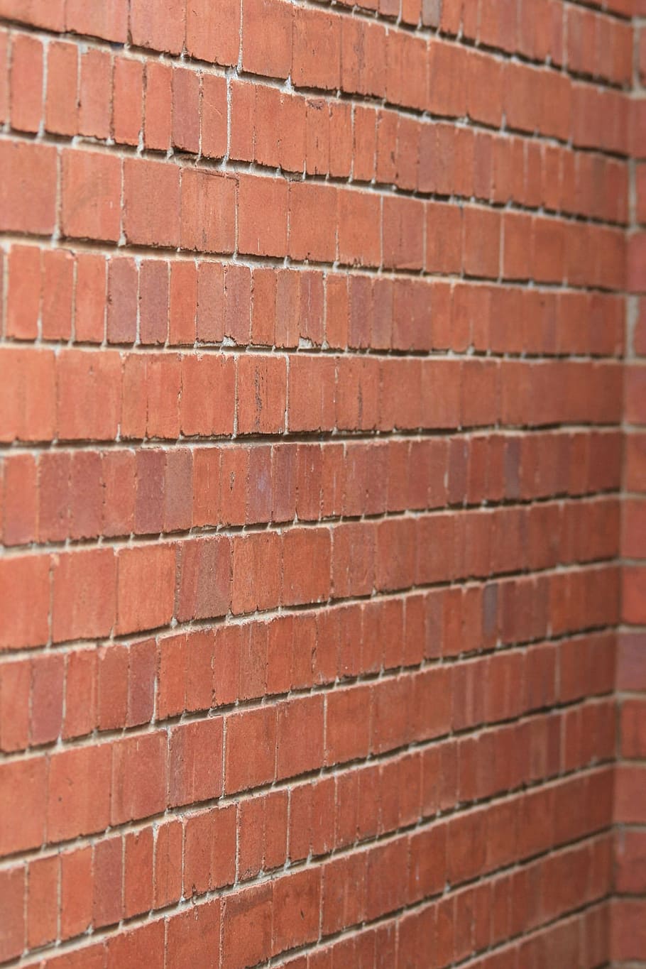 wall, brick, red, corner, rows, pattern, brick Wall, backgrounds HD wallpaper