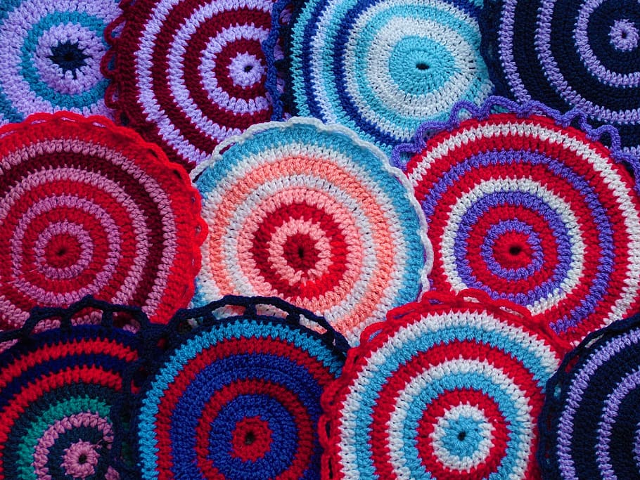 the pan, base, potholder, craft, colorful, full frame, textile HD wallpaper