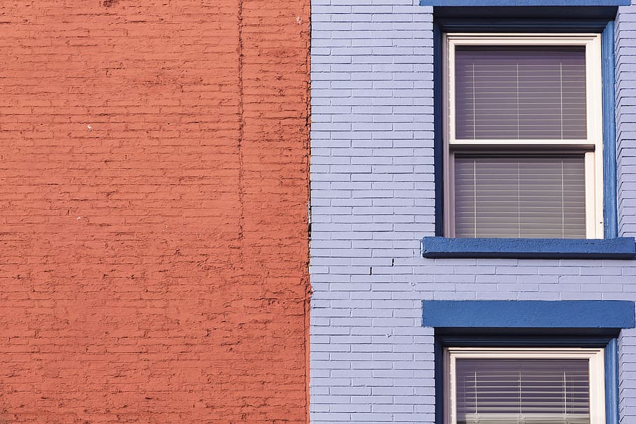photo of blue and white building during daytime, urban, lazy