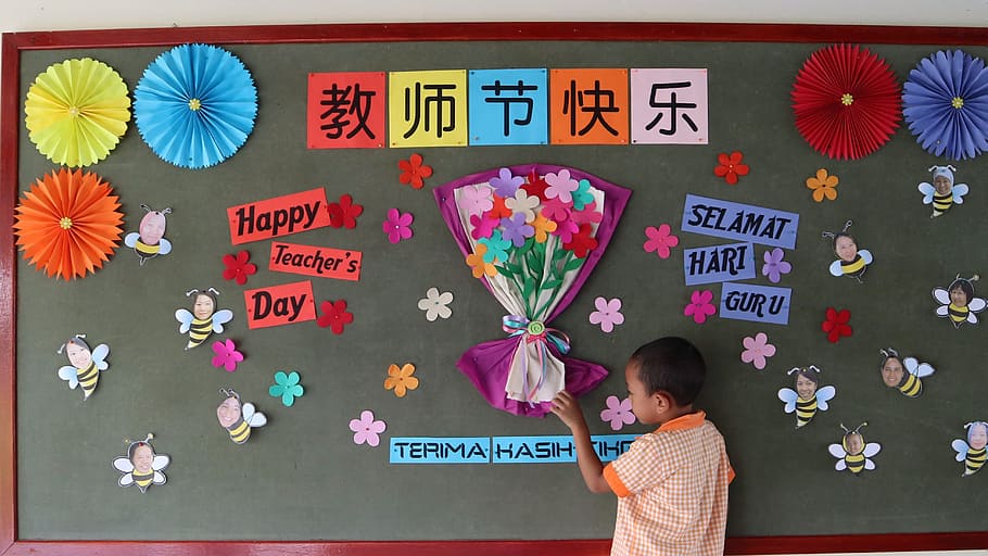 teacher day, kindergarten, school, student, preschooler, classroom, HD wallpaper