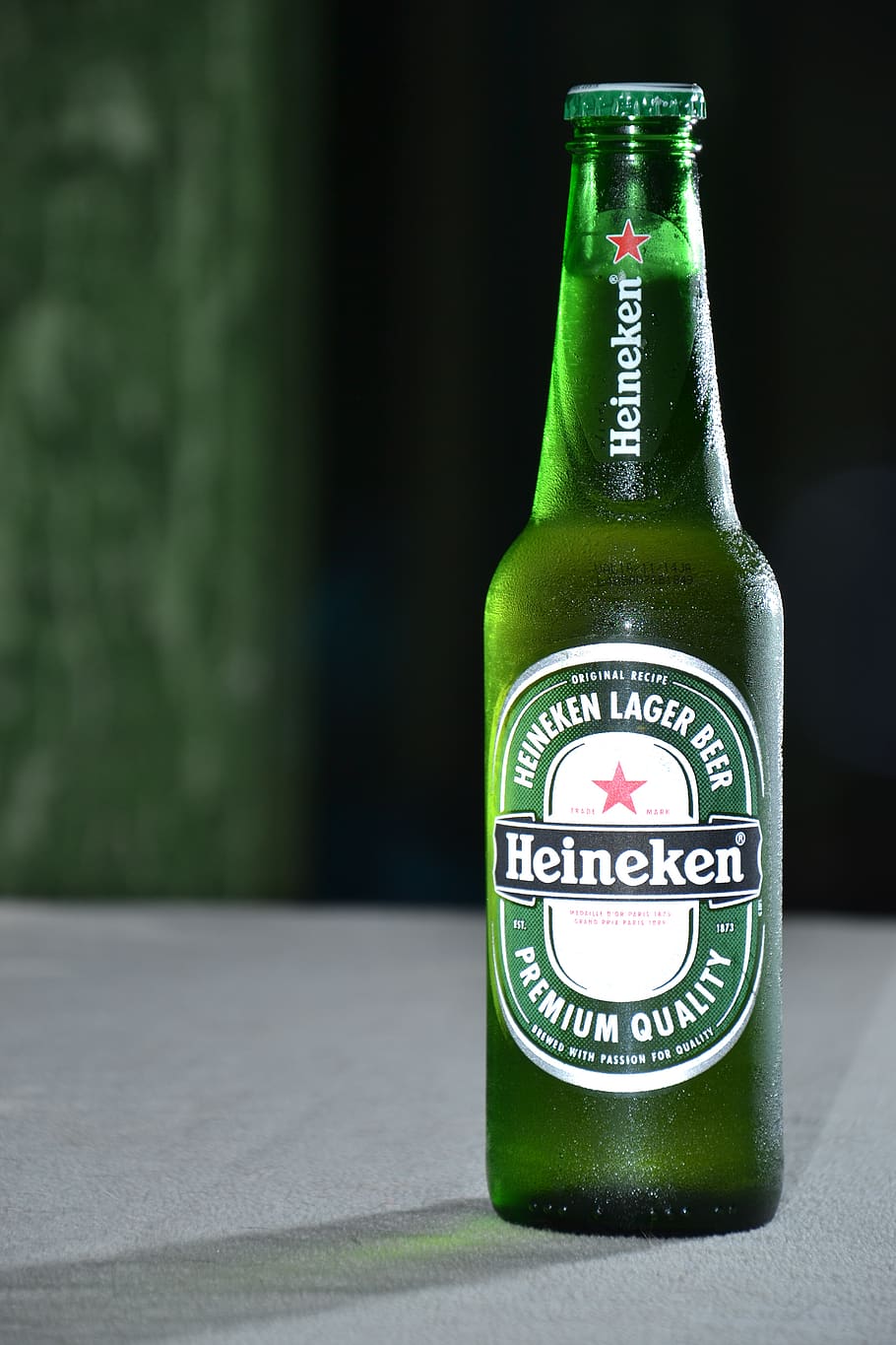 heineken, beer, bottle, green, brightness, drinks, container