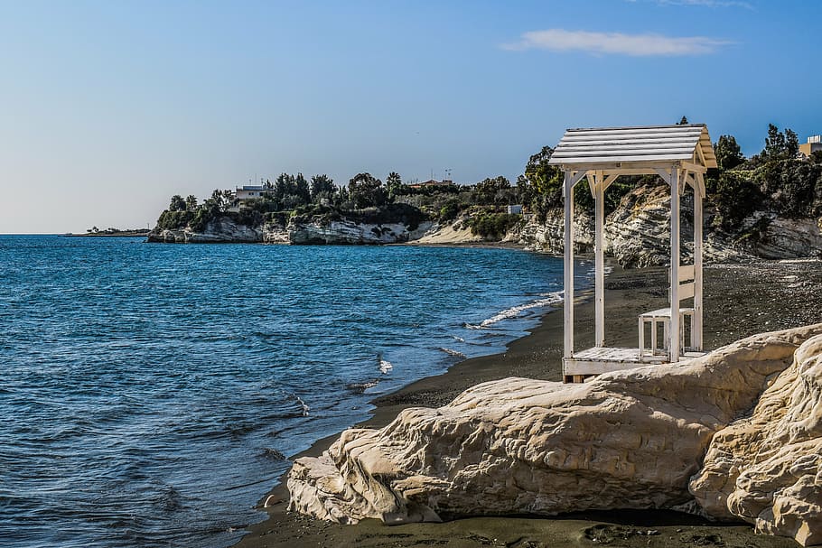 cove, beach, rock, cliff, geology, scenery, scenic, sea, governor's beach HD wallpaper
