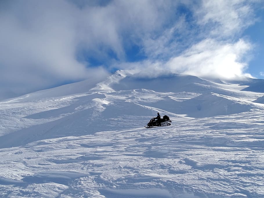 winter, snow, cold, leann, wind, frost, mountains, the foot of the volcano HD wallpaper