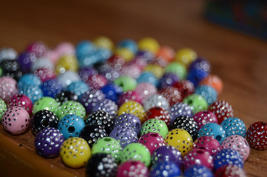 beads, bijouterie, circle, stains, bright, multi colored, large group of objects, HD wallpaper