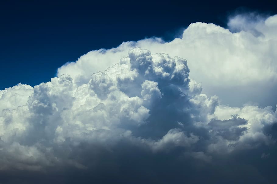 clouds, white, grey, cumulus, sky, nature, cloudscape, atmosphere HD wallpaper