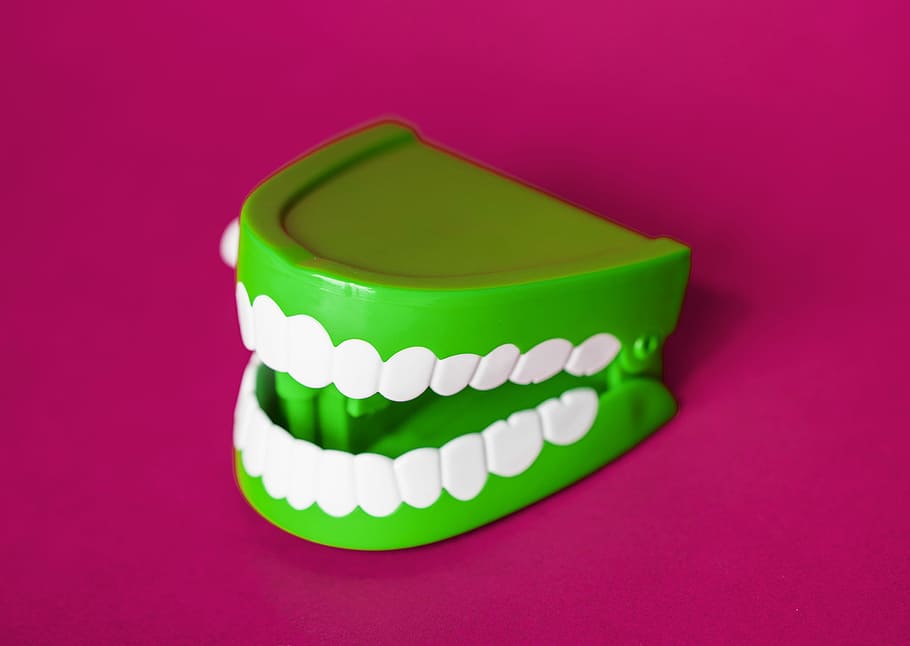 green denture toy, smile, tooth, teeth, mouth, artificial, bite HD wallpaper