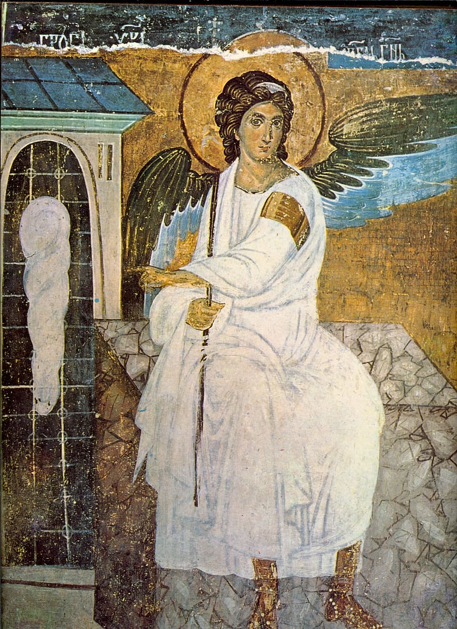 white, angel, icon, monastery, religion, art and craft, spirituality HD wallpaper