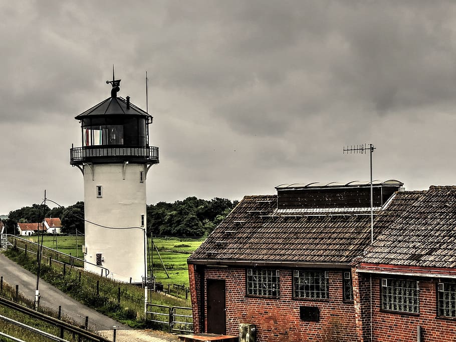 big bertha, lighthouse, tower, cuxhaven, elbe, wadden sea, building exterior HD wallpaper