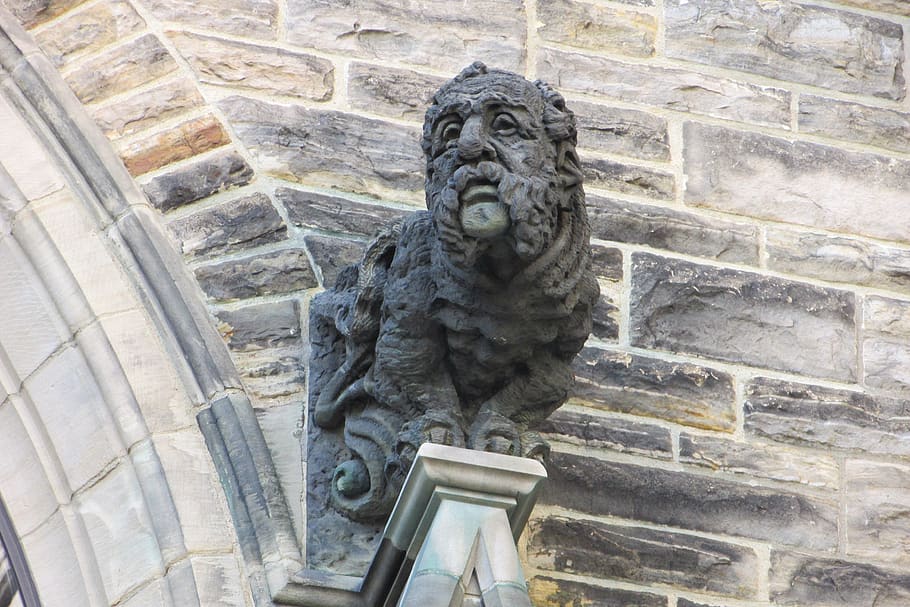 sculpture, gargoyle, architecture, built structure, building exterior HD wallpaper
