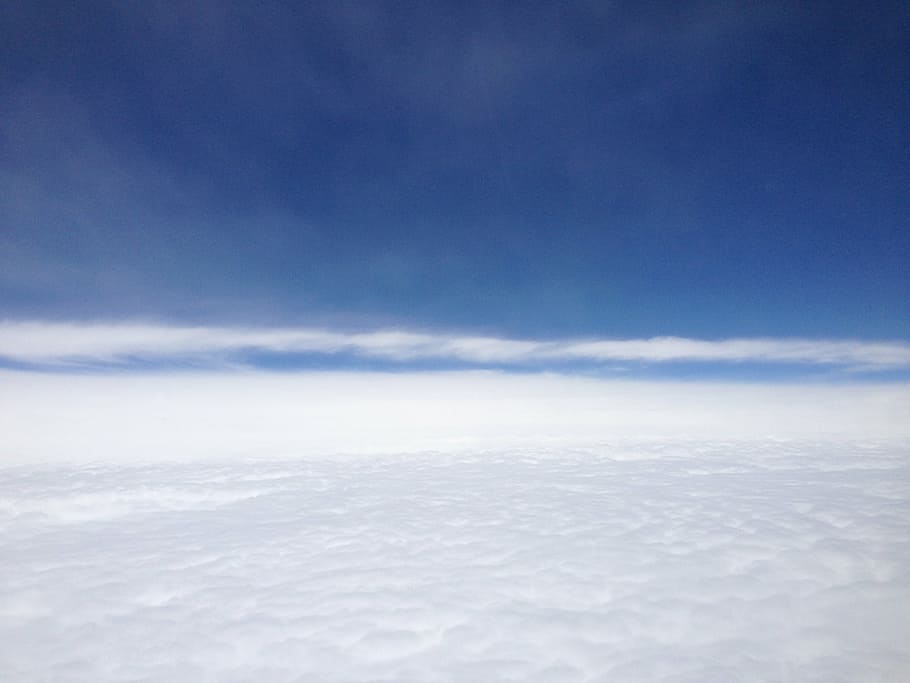 clouds, sky, blue, puff clouds, cloud - sky, cloudscape, nature HD wallpaper