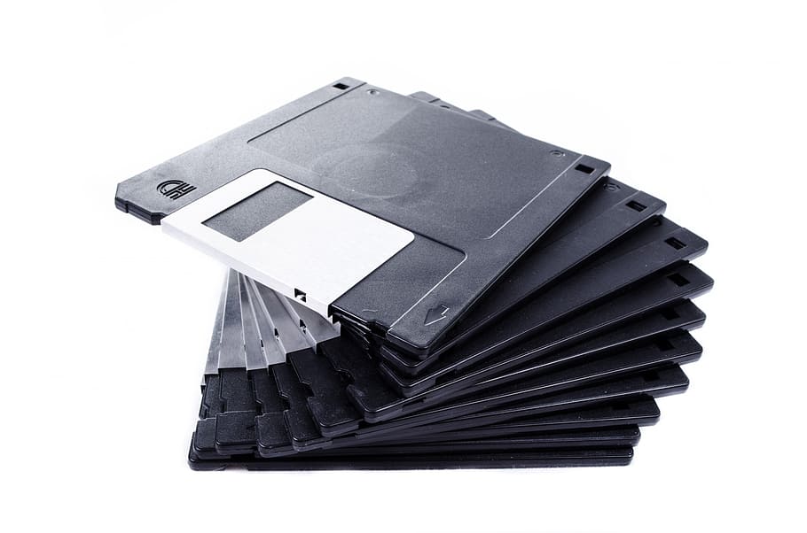 pile of black and gray CD case lot, isolated, floppy, file, save, HD wallpaper