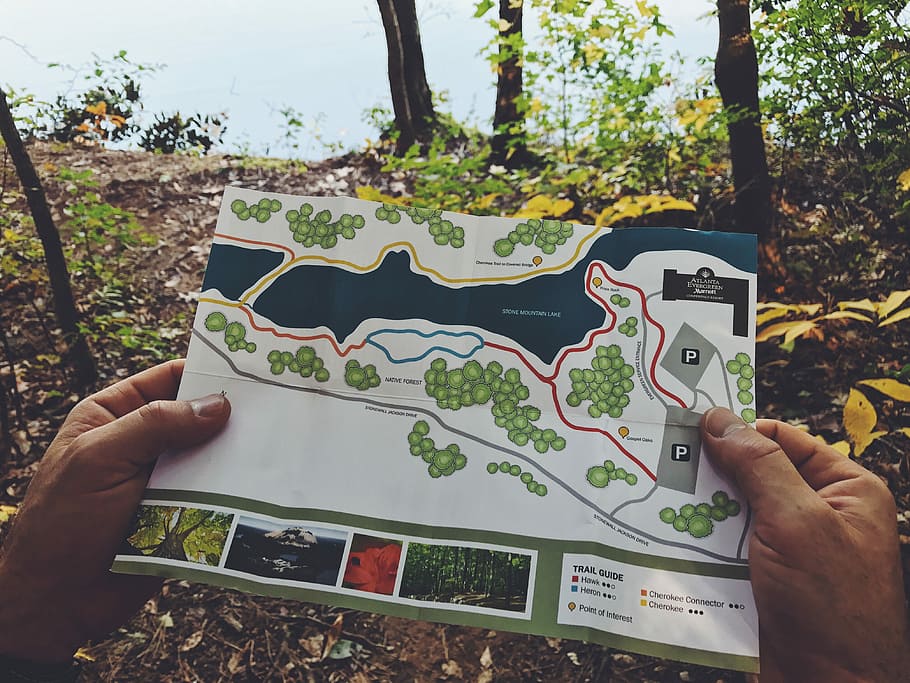 Map, photography of white and black map, hand, navigate, cartography HD wallpaper