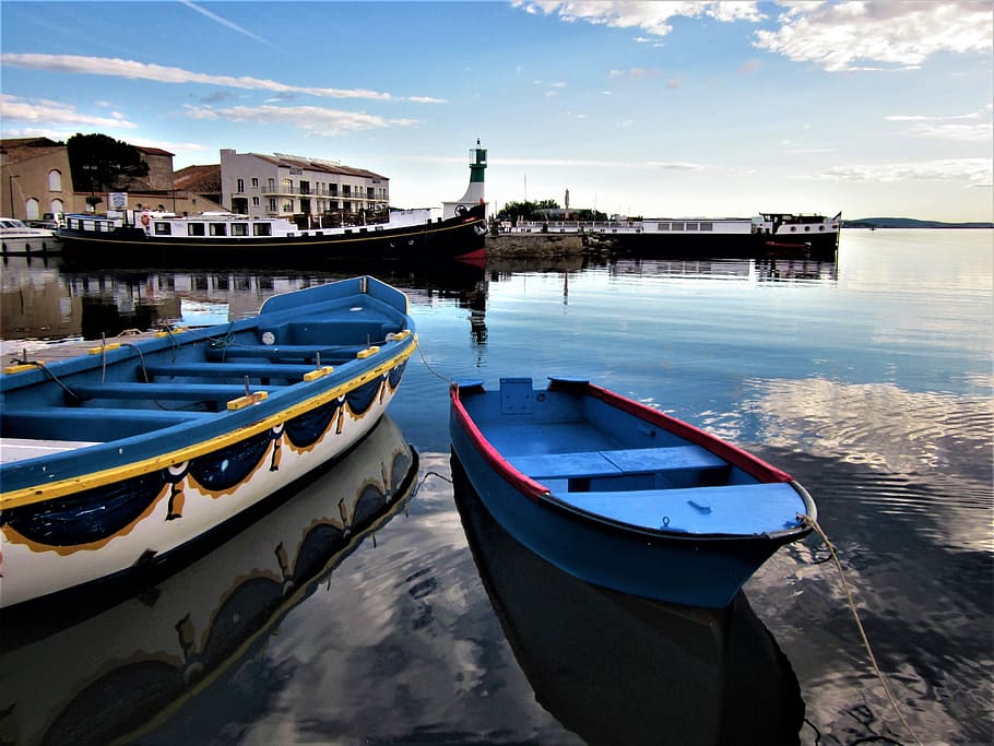 dawn, harbour, water, reflection, mediterranean, morning, marseillan HD wallpaper