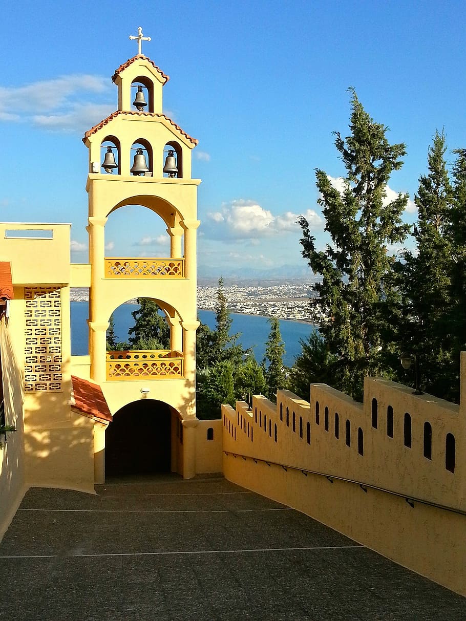 Greece, Crete, Landscape, architecture, sky, building exterior HD wallpaper