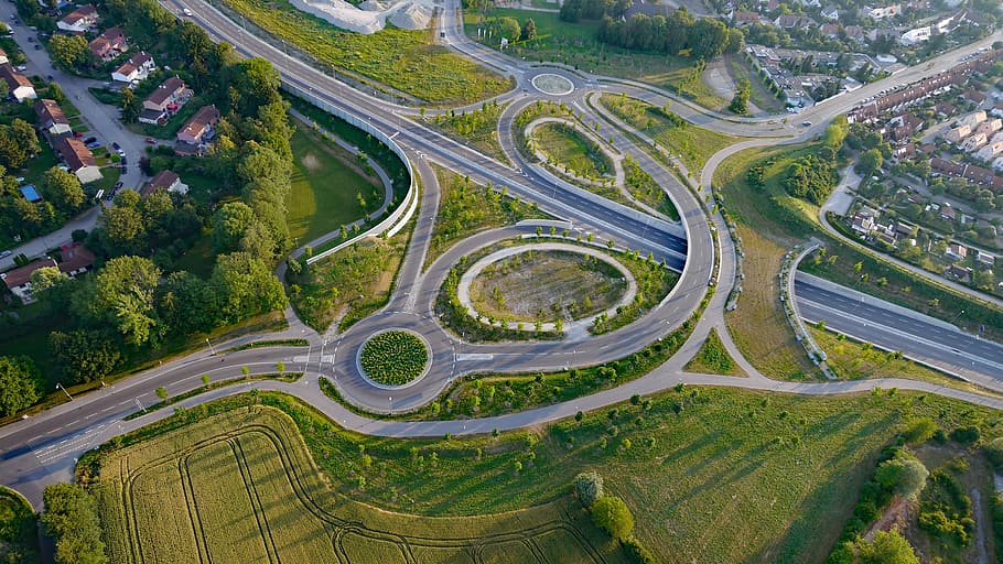 augsburg, road, highway, aerial view, city, architecture, high angle view HD wallpaper