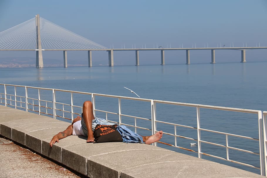 rest, bridge, rio, relax, landscape, nature, portugal, sleep, HD wallpaper