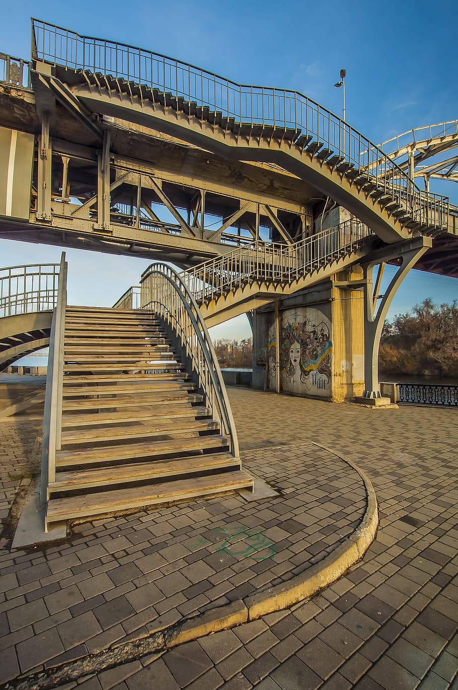 architecture, wood, expression, bridge, the sky ladder, built structure HD wallpaper