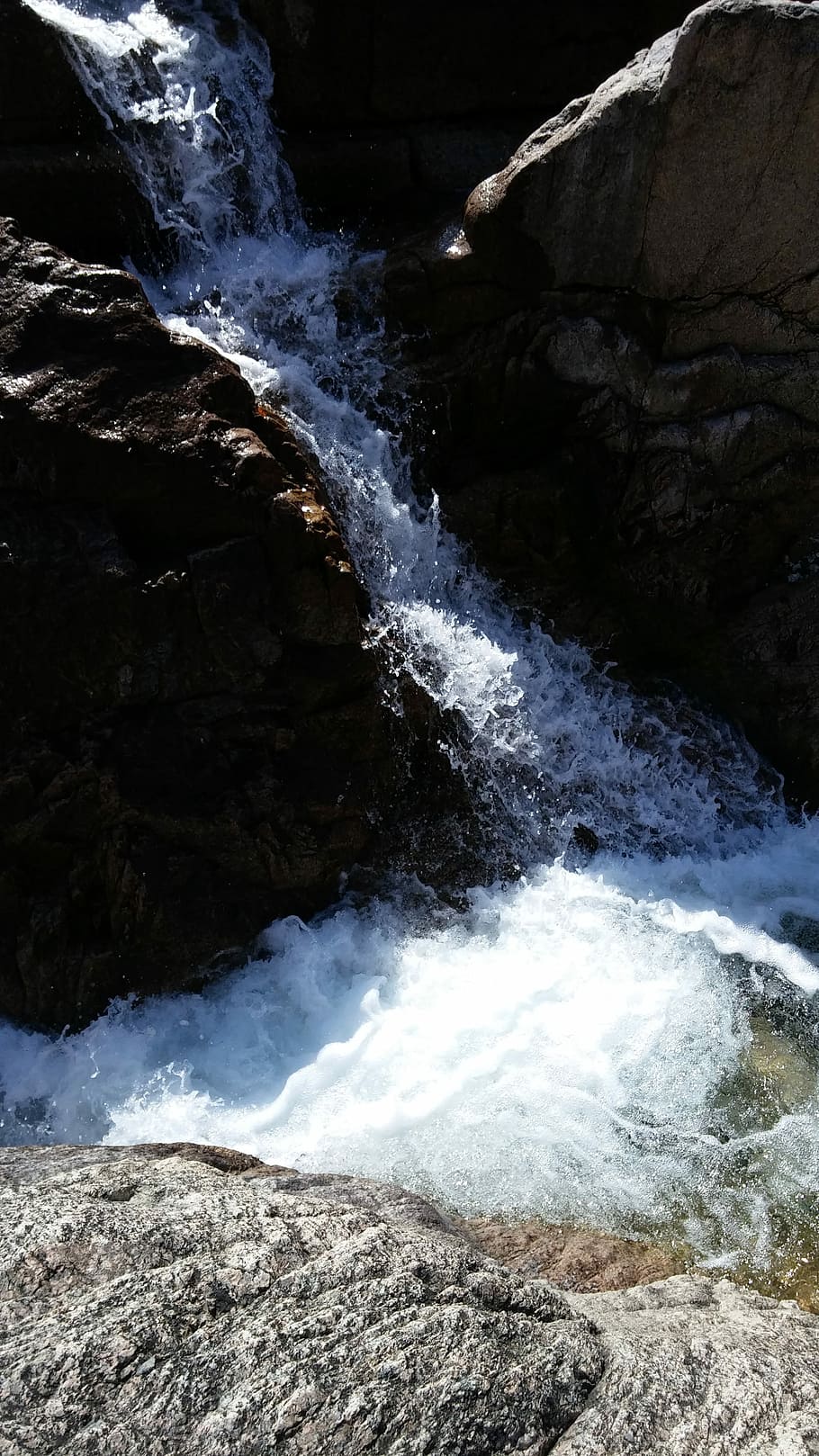 Continuation, Waterfall, Mountain, motion, rock - object, nature HD wallpaper