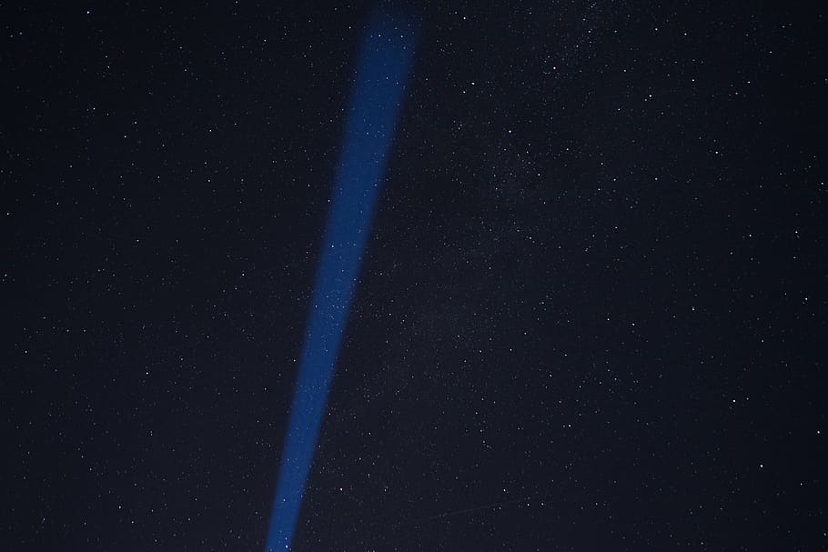 night, starry sky, flashlight, glow, lightsaber, star - space HD wallpaper