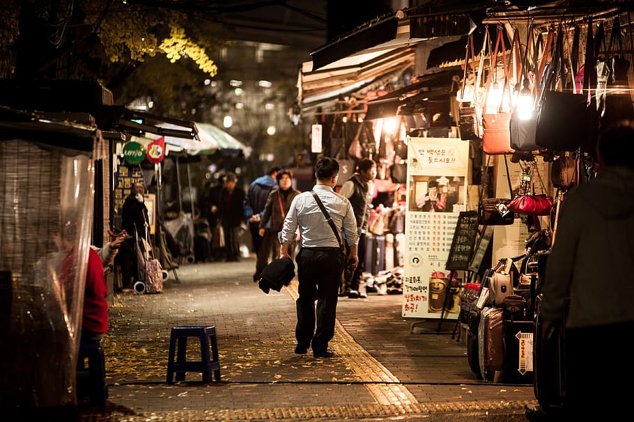 work, city, night view, real people, illuminated, street, architecture HD wallpaper