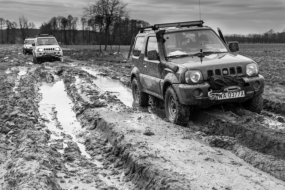 off-road, car, towing, 4x4, suzuki, vehicle, extreme, tire HD wallpaper