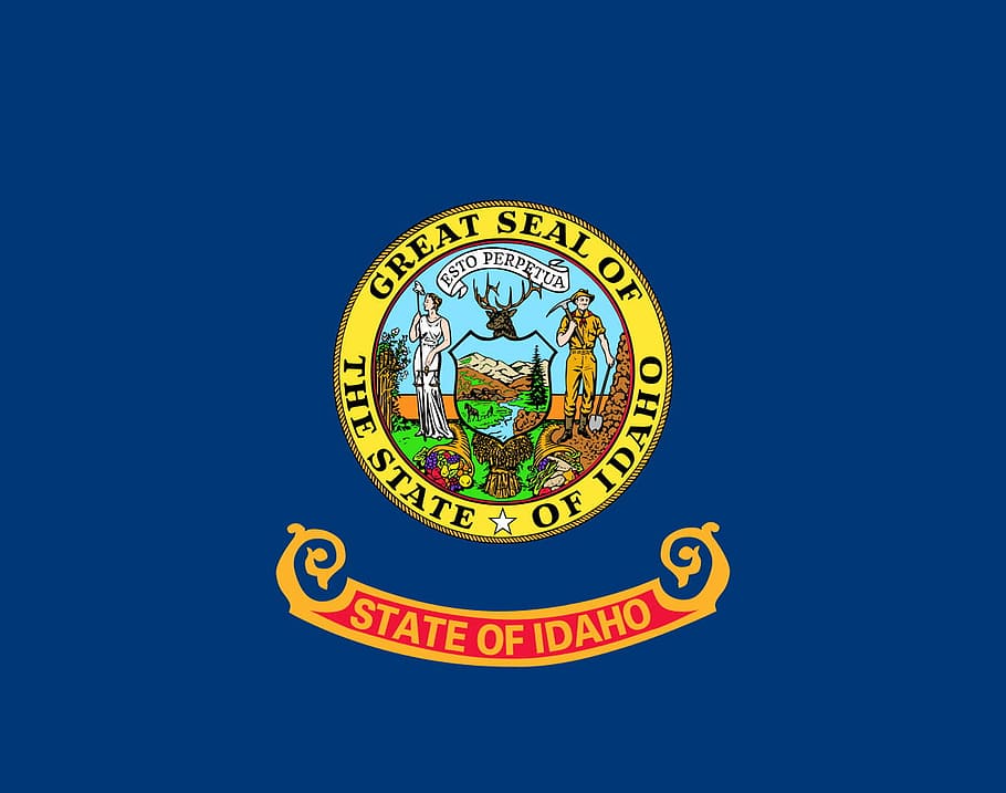 Flag of Idaho, emblem, public domain, symbol, label, insignia, HD wallpaper