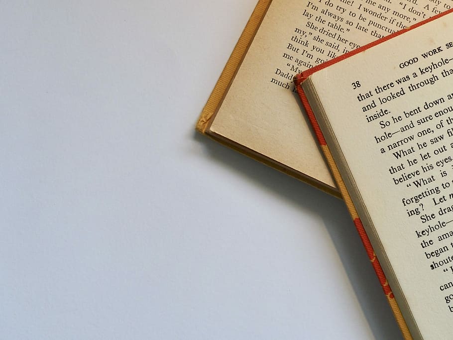 close shot of book page, book on top of another book, paper, ardback HD wallpaper