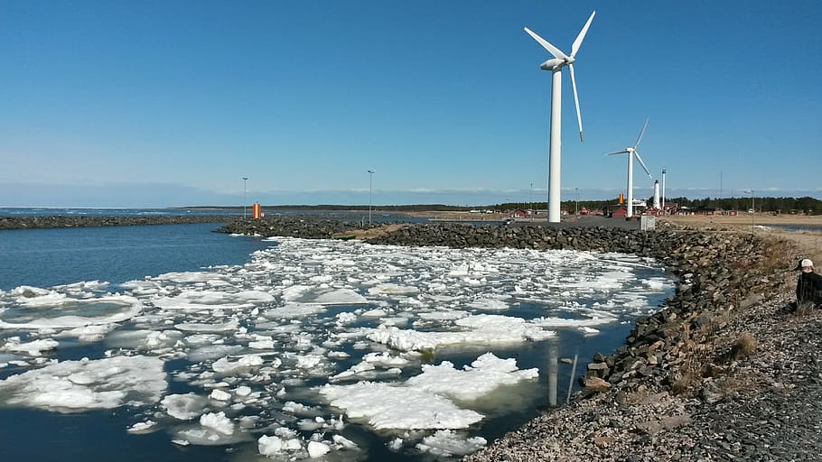 windmill, ice, hailuoto, turbine, wind Turbine, generator, environment HD wallpaper