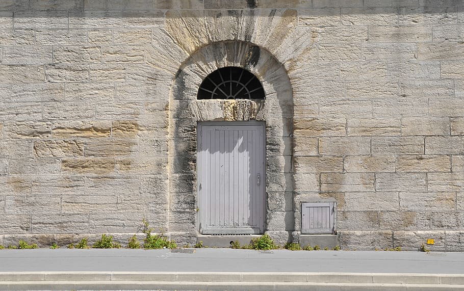 Door, Wall, Home, Building, Masonry, input, goal, closed, stone HD wallpaper