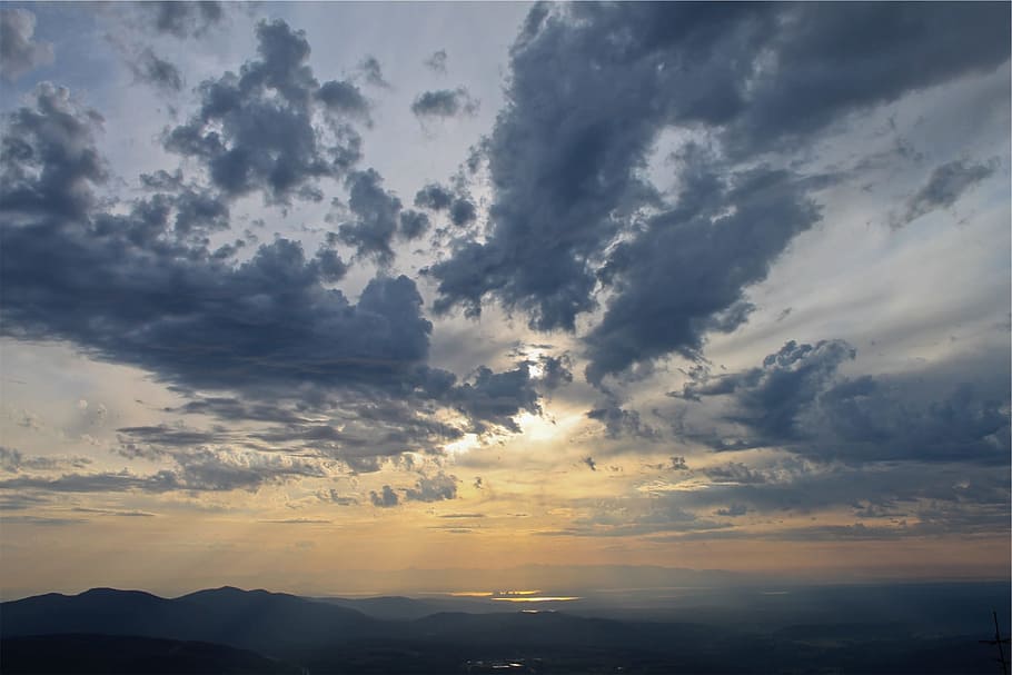 sunset, sky, clouds, mountains, cloud - sky, beauty in nature HD wallpaper