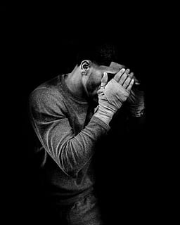 grayscale photo of male boxer, man with long-sleeved shirt grayscale photo HD wallpaper